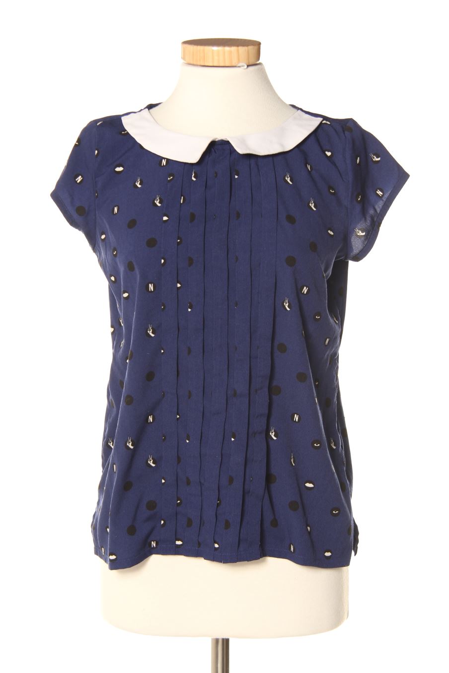 Blouse à manches courtes Naf Naf de la taille 36, de couleur bleu marine