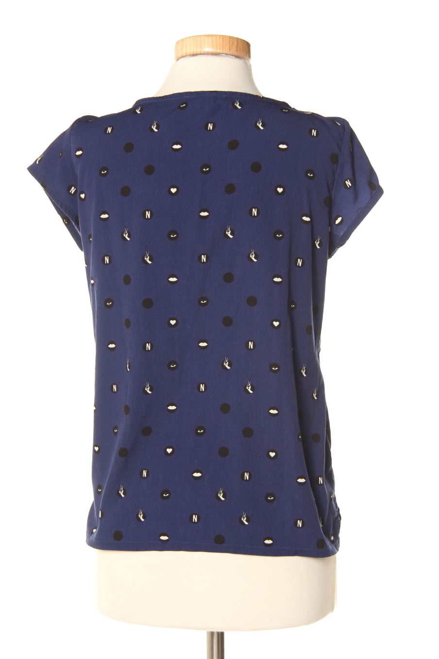 Blouse à manches courtes Naf Naf de la taille 36, de couleur bleu marine