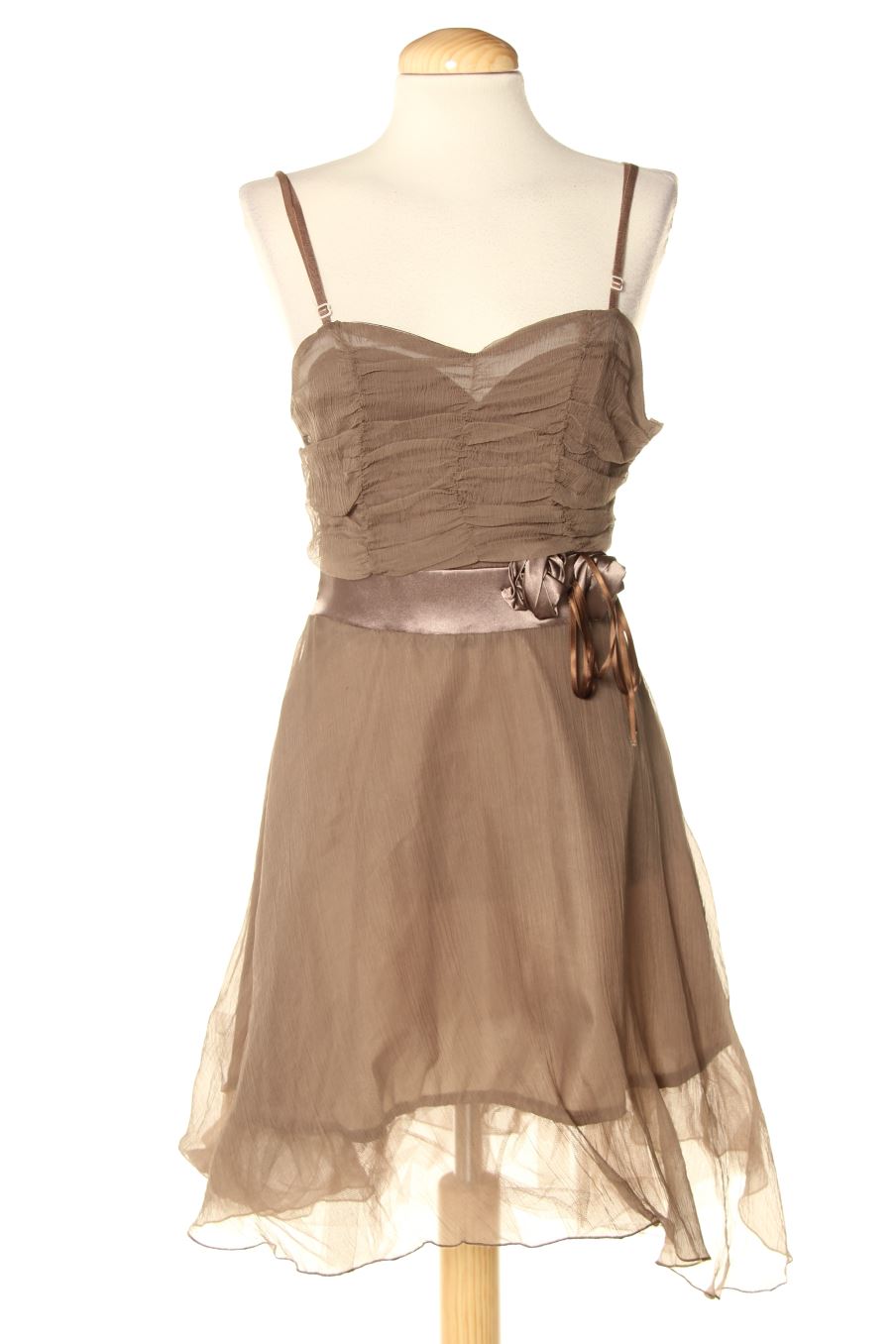 Aufwändiges Kleid von Rinascimento Größe S, Farbe Braun, aus Seide für