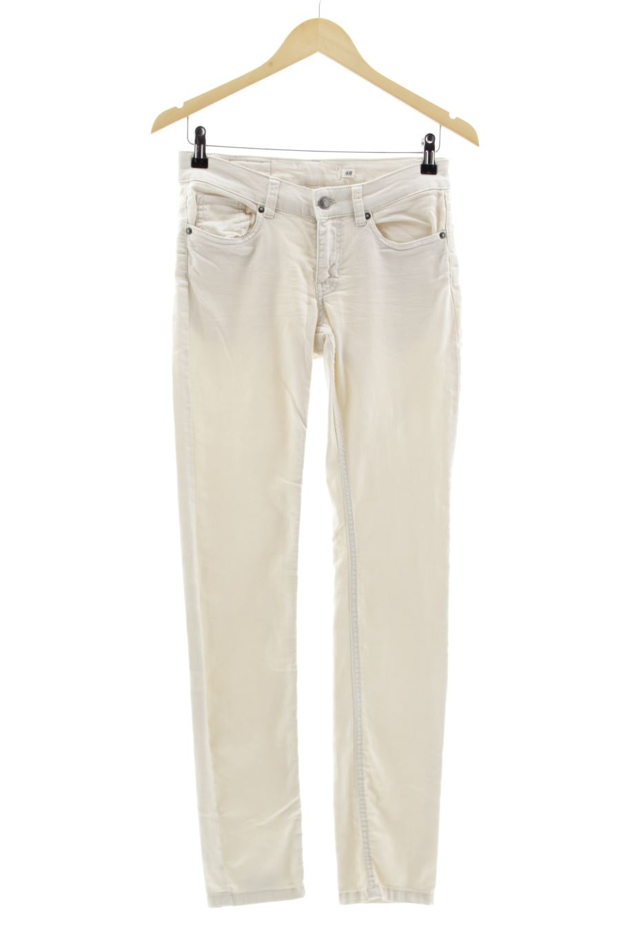 Vaquero de H&M de la talla 38, de color beige de ropa vaquera