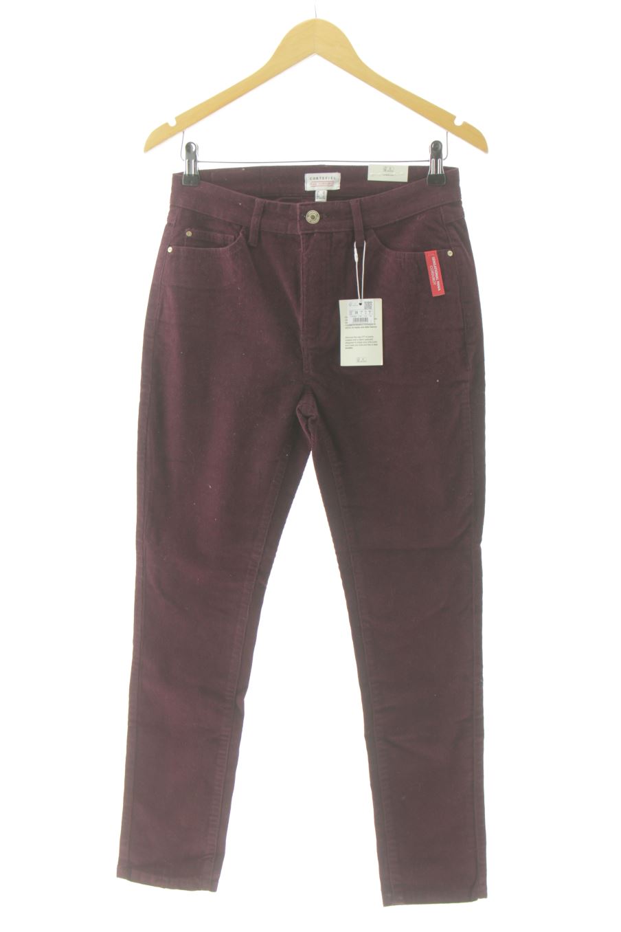 Pantaloni de Cortefiel de la talla 38, de color bordeaux