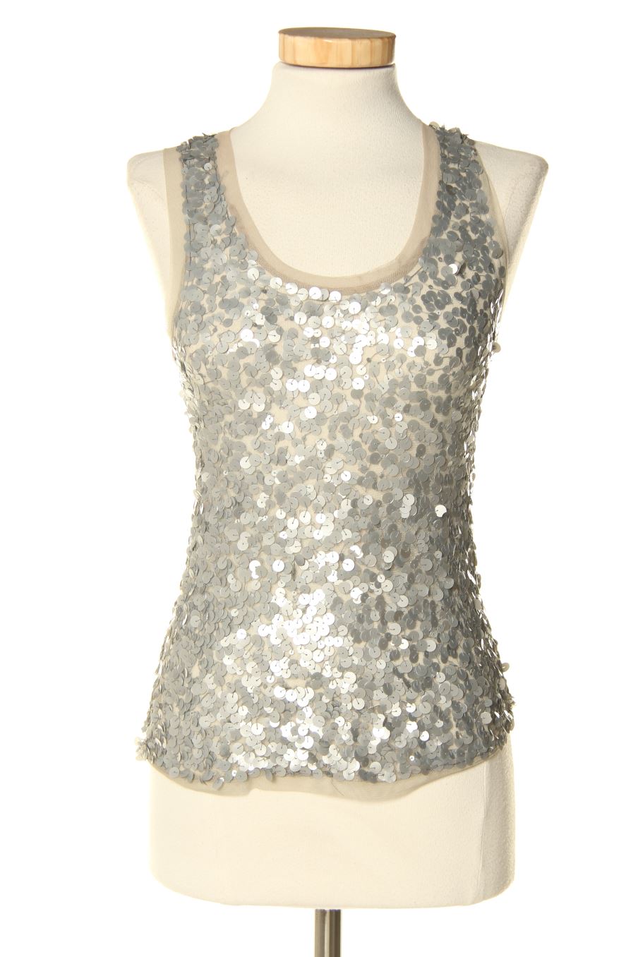 Aufwändiges Top von Sisley Größe XS, Farbe Silbern, für