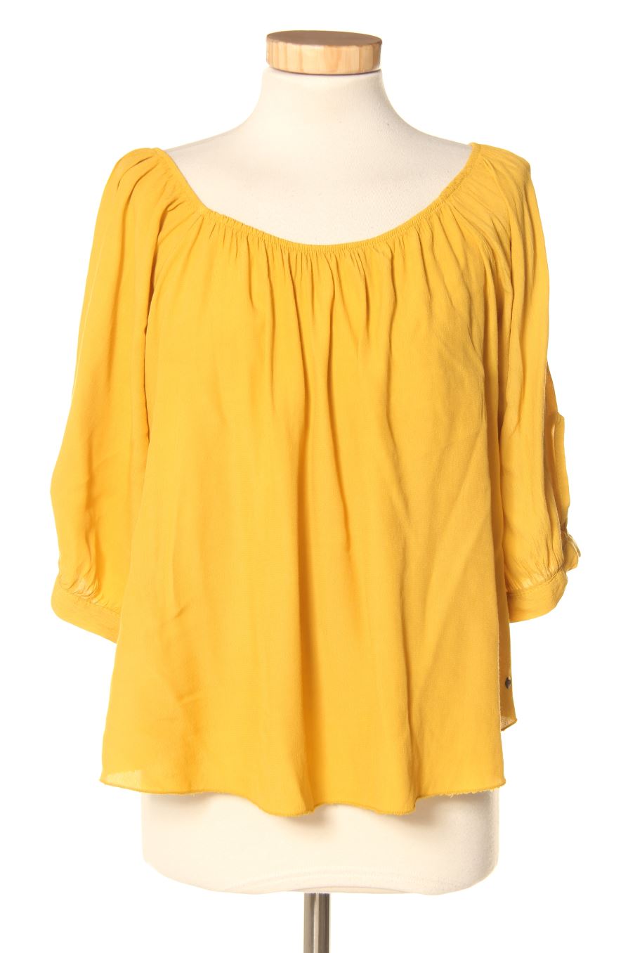 Blouse à manches courtes Brownie de la taille XS, de couleur moutarde