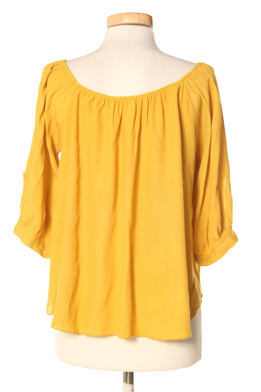 Blouse à manches courtes Brownie de la taille XS, de couleur moutarde