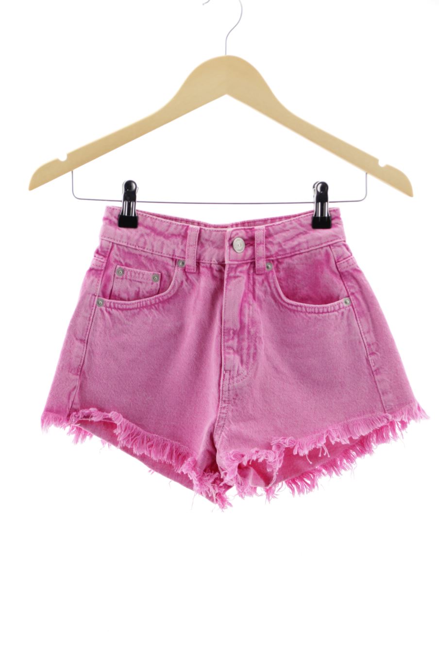Shorts Stradivarius de la taille 32, de couleur rose de denim
