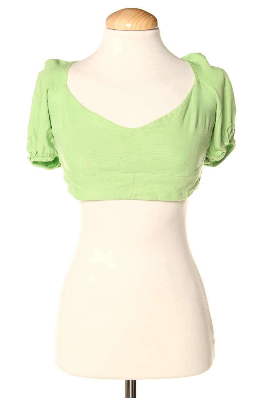Blusa de manga corta de Bershka de la talla M, de color verde