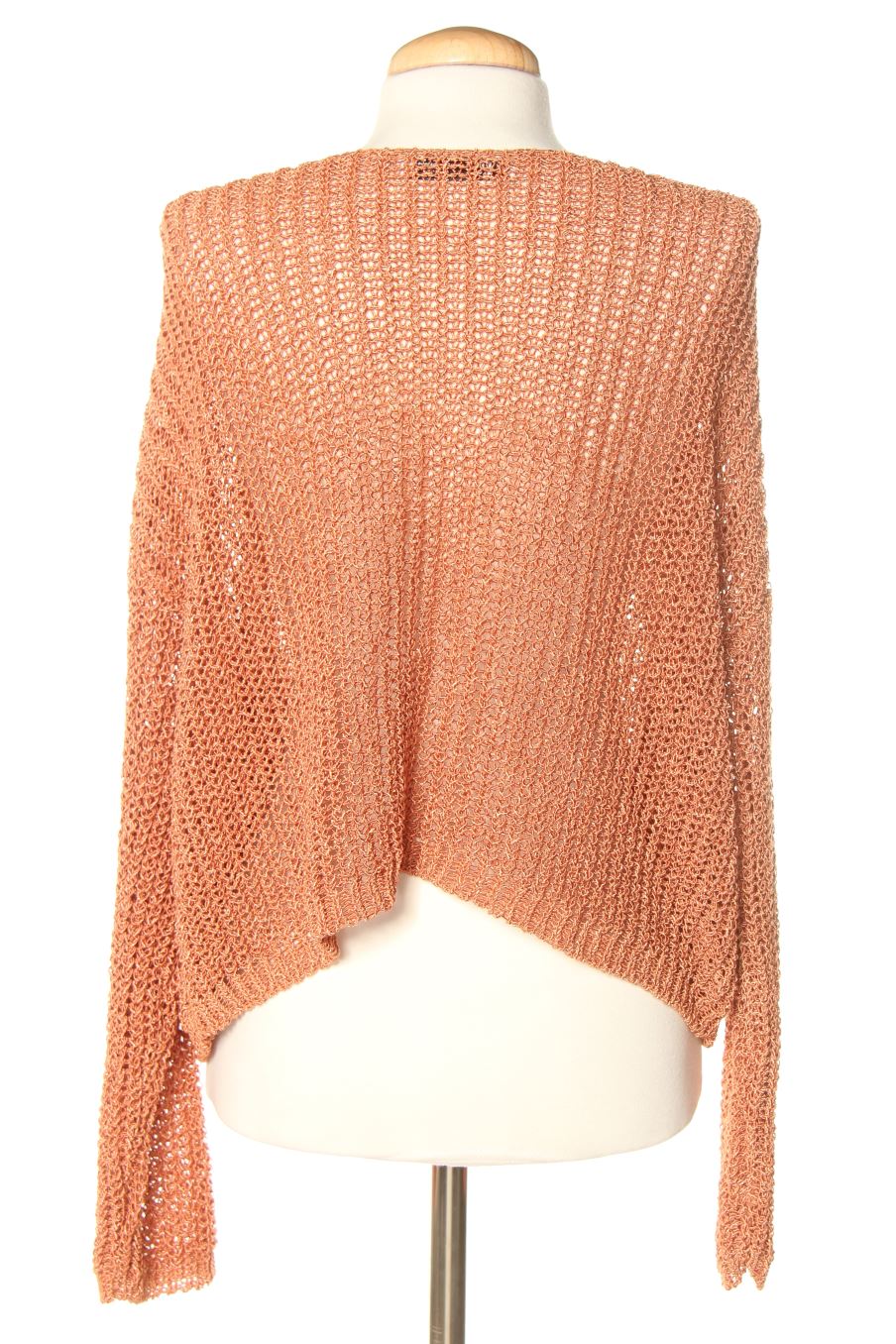 Pull Zara Femme Taille M - Orange Corail Néon - Léger Manches Longues Col V