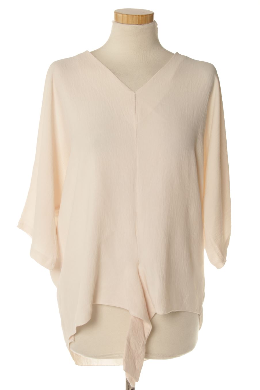 Blusa de manga corta de Made in italy de la talla M, de color beige