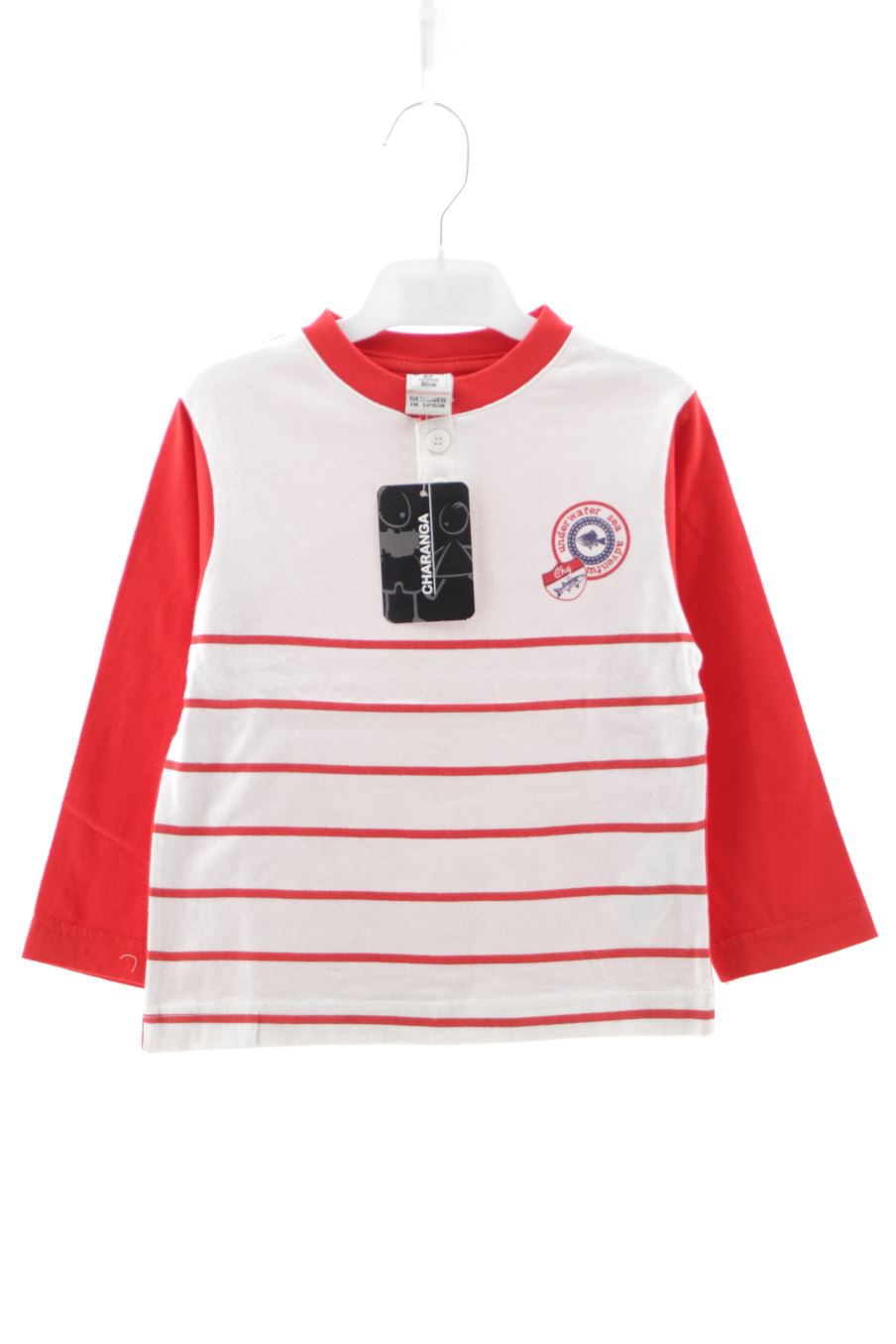 T-shirt manches longues Charanga de la taille 2 ans avec une étiquette