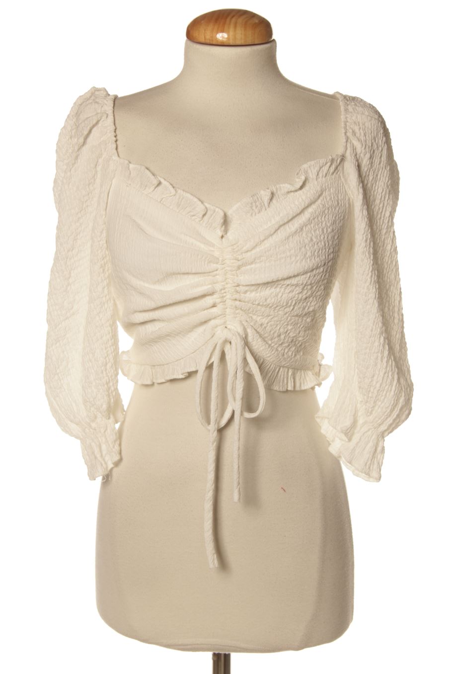 Top de Bershka de la talla M, de color blanco