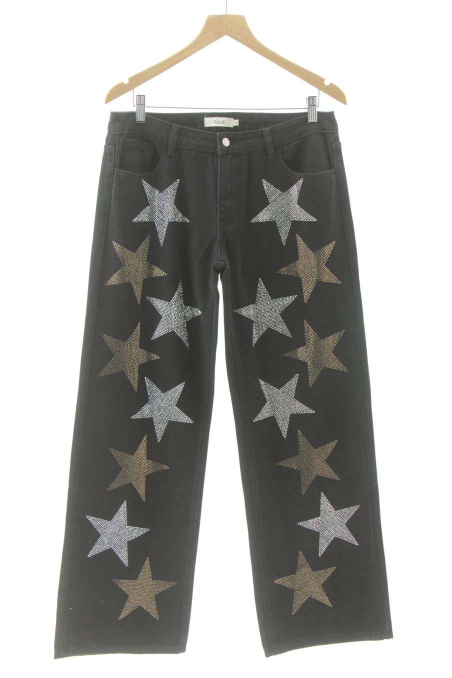 Jeans Nicoli de la taille 40, de couleur noir de denim