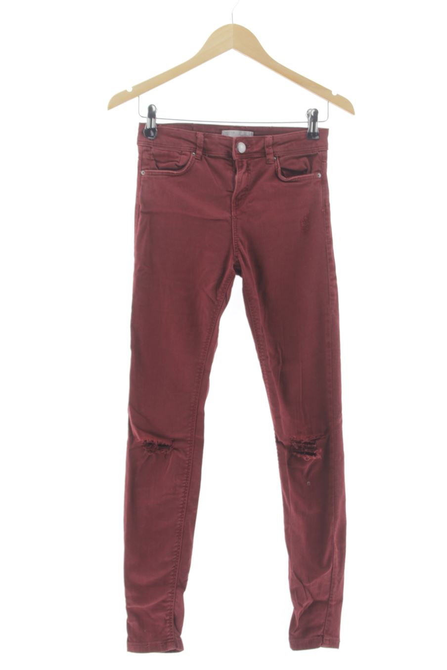 Jeans von Bershka Größe 34, Farbe Bordeaux, aus Jeanskleidung für