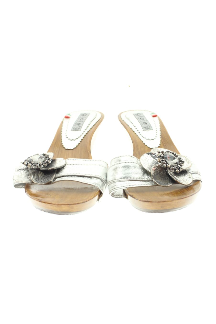 Sandalias tacon de GIOIE de la talla 37, de color plateado de