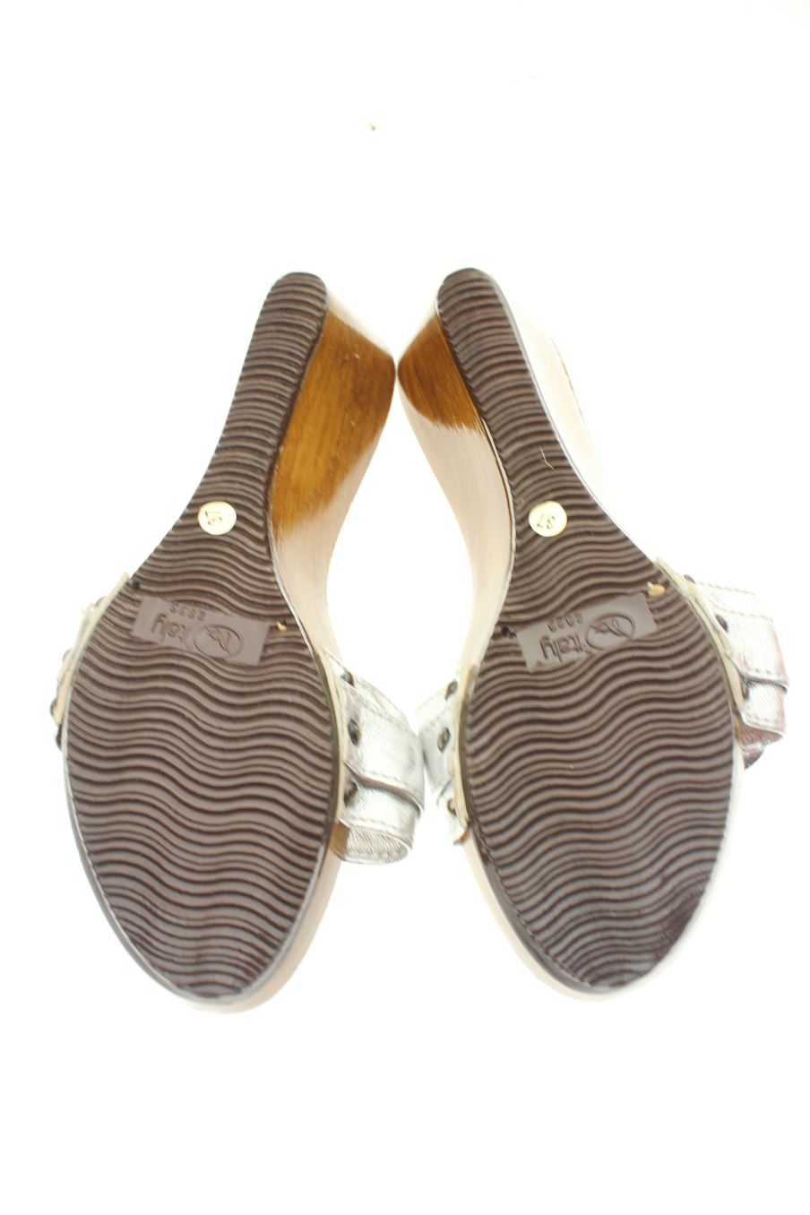 Sandalias tacon de GIOIE de la talla 37, de color plateado de
