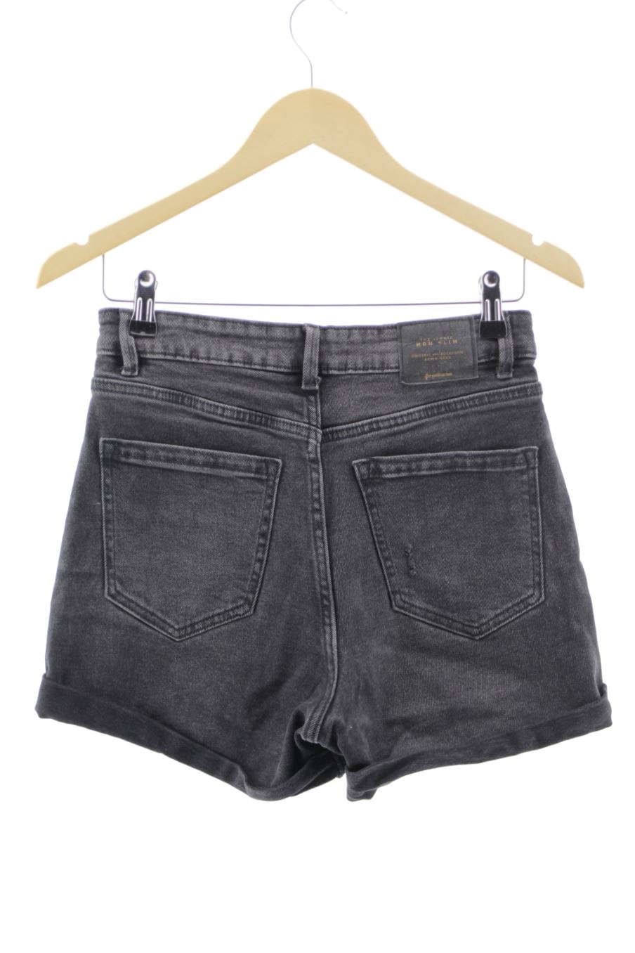 Pantalones cortos de Stradivarius de la talla 38, de color negro de ropa vaquera