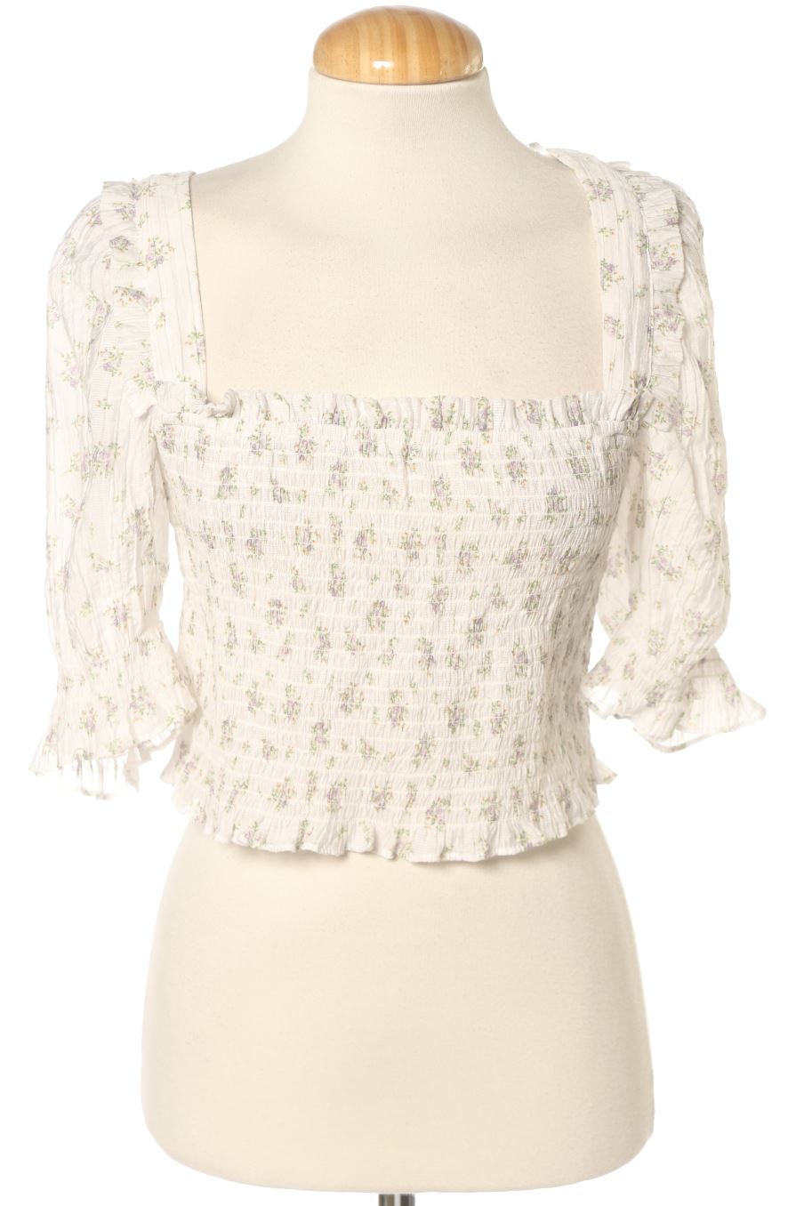 Kurzärmelige Bluse von H&M Größe M, Farbe Geblümt, für