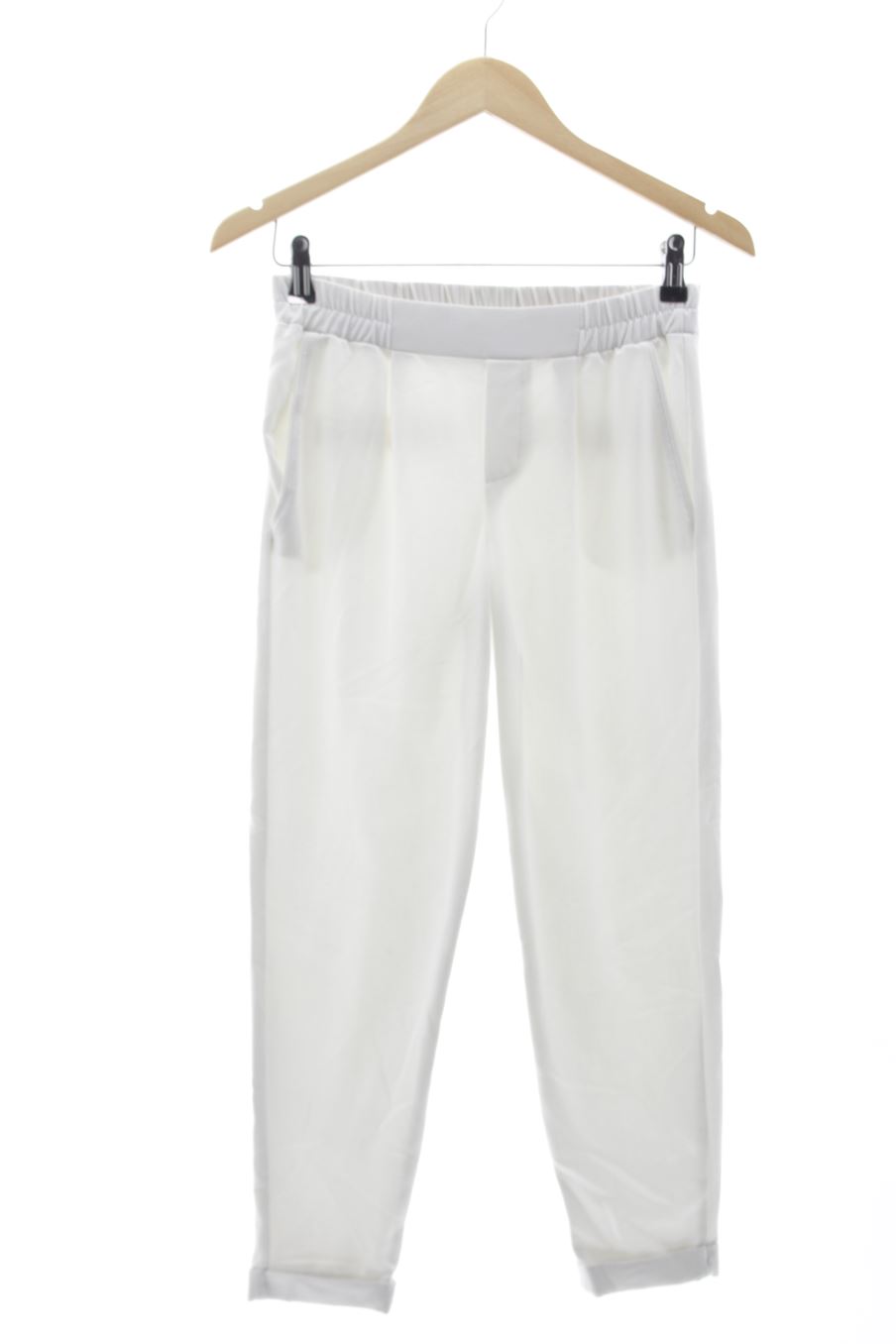 Pantalón Casual de Bershka de la talla XS, de color blanco