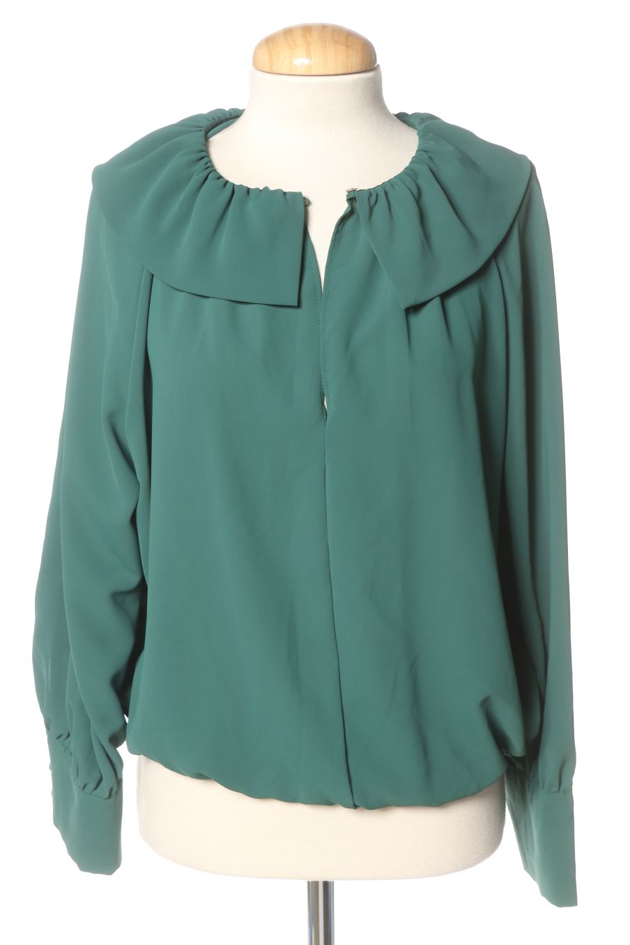 Blouse à manches longues Zara de la taille L, de couleur vert