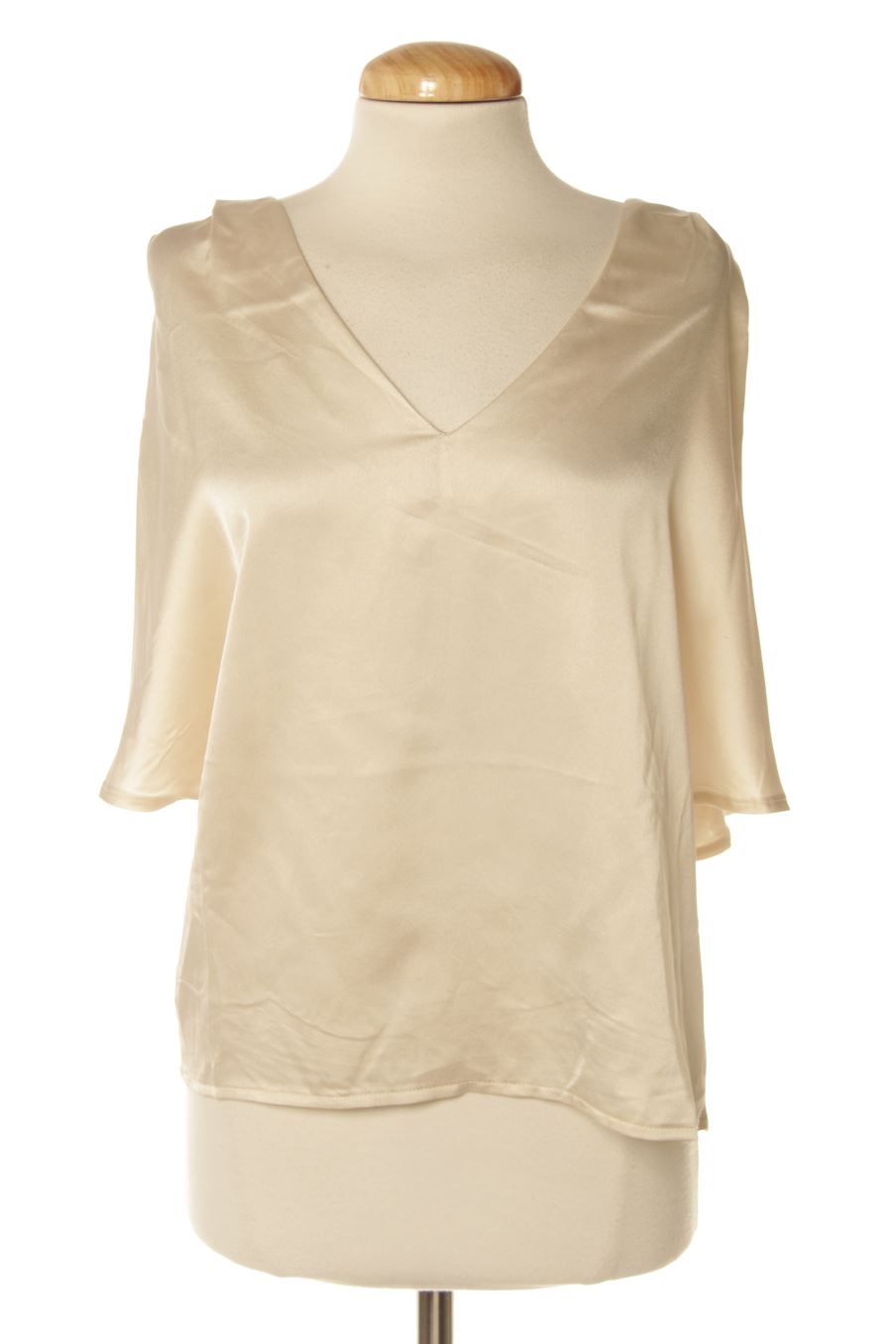 Blusa de manga corta de Mango de la talla S, de color beige
