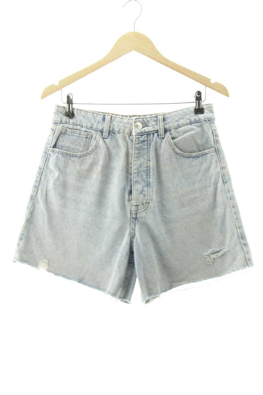 Shorts Stradivarius de la taille 40, de couleur bleu de denim
