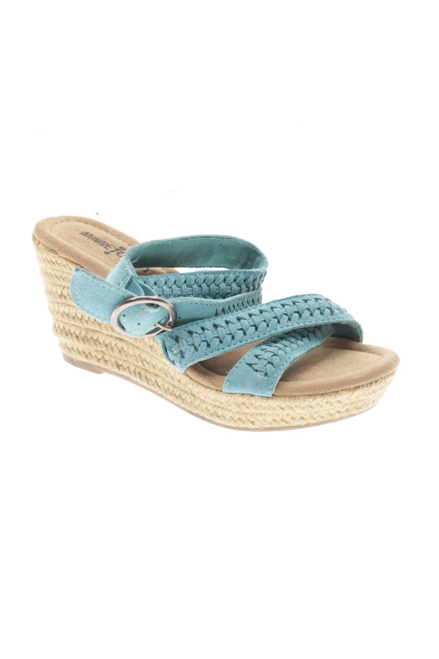 Sandalias tacon de Minnetonka de la talla 36, de color turquesa de