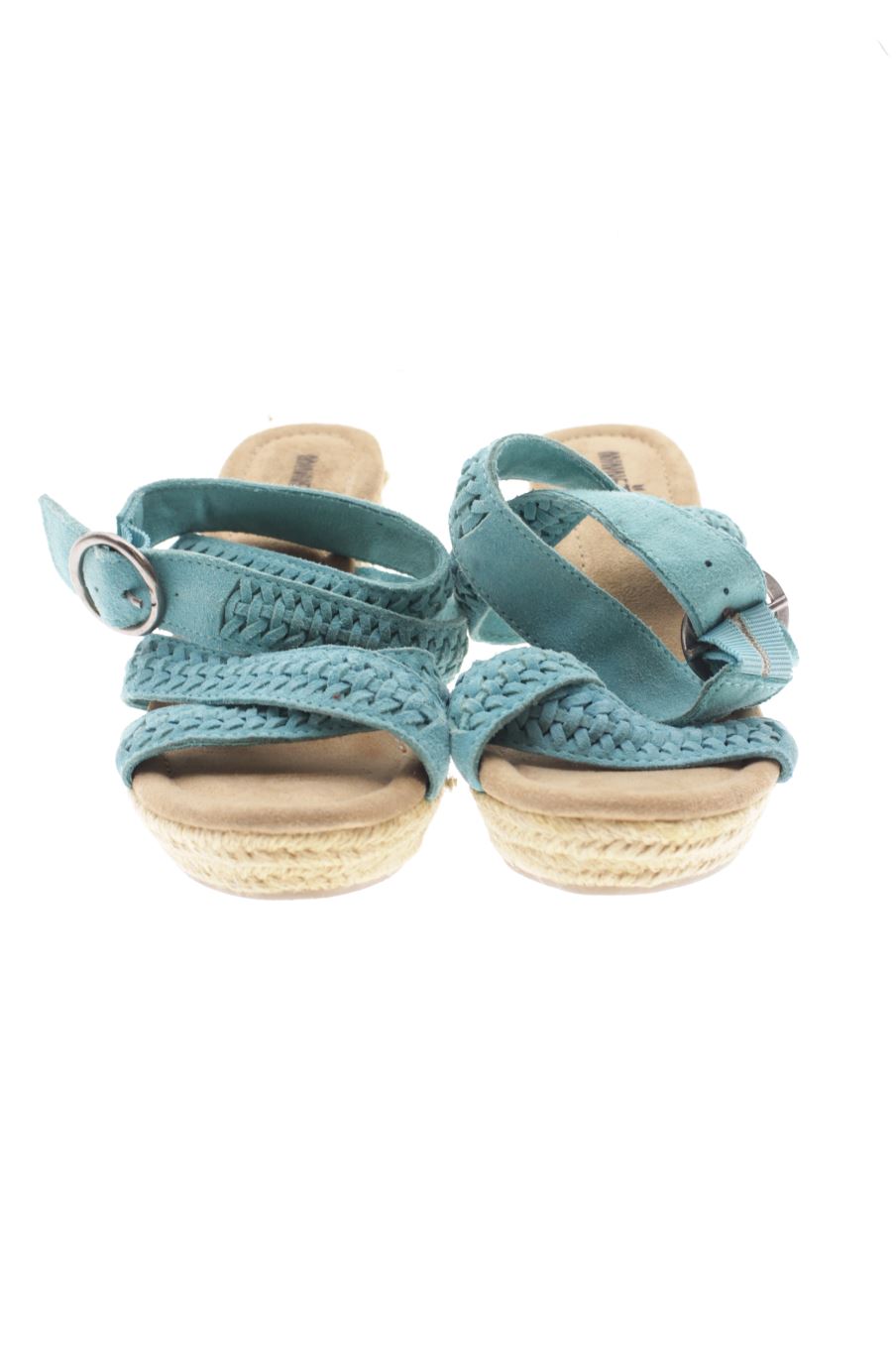 Sandalias tacon de Minnetonka de la talla 36, de color turquesa de
