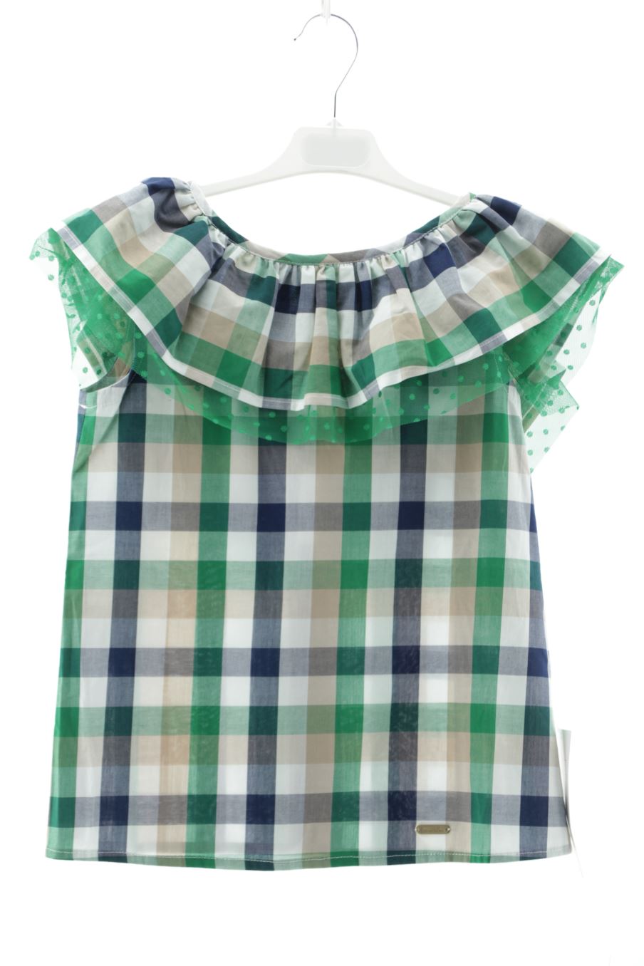 Blouse à manches courtes Carmencitas de la taille 10 ans avec une étiquette
