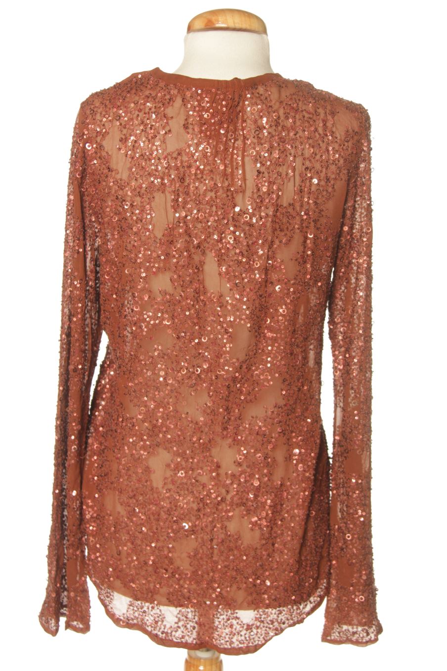 Blouse à manches longues Charlie Joe de la taille M, de couleur marron