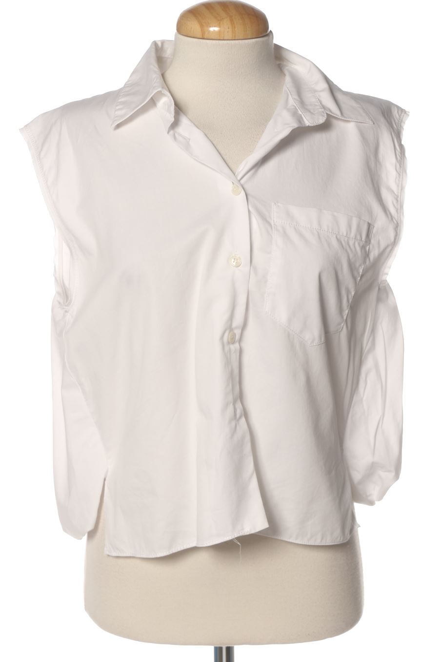 Camisa de Zara de la talla XS, de color blanco
