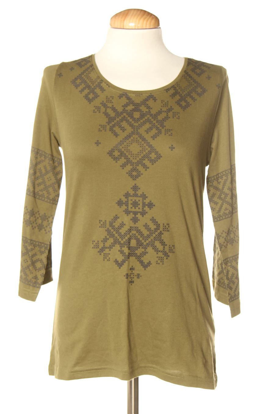 Langärmeliges T-Shirt von Venca Größe S, Farbe Grün, für