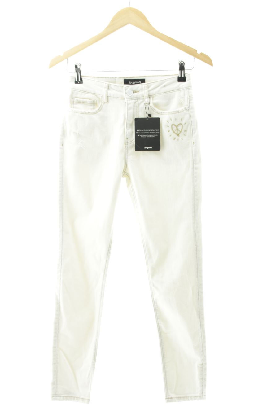 Jeans Desigual de la taille 36, de couleur blanc de denim