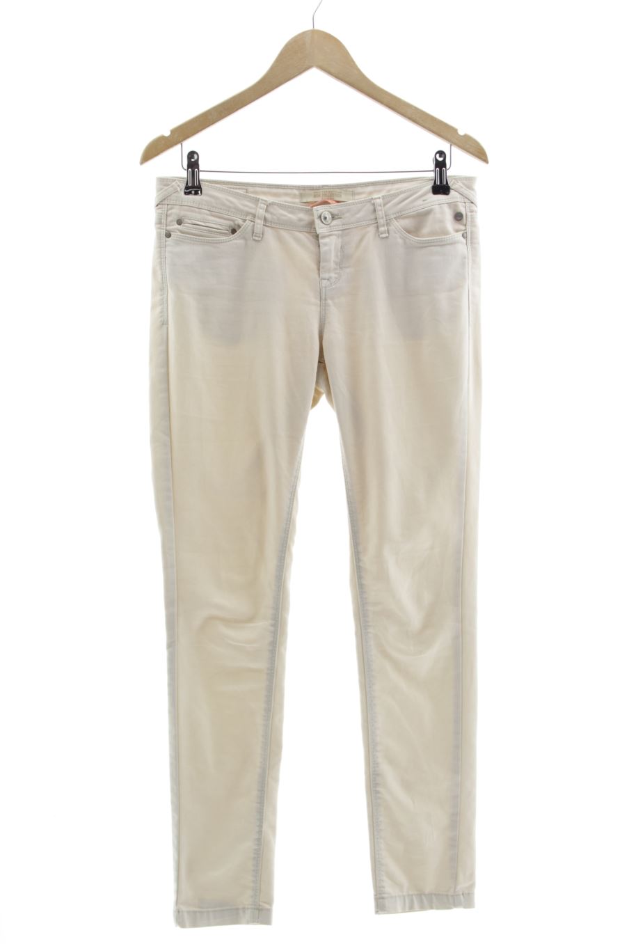 Vaquero de Bershka de la talla 38, de color beige de ropa vaquera