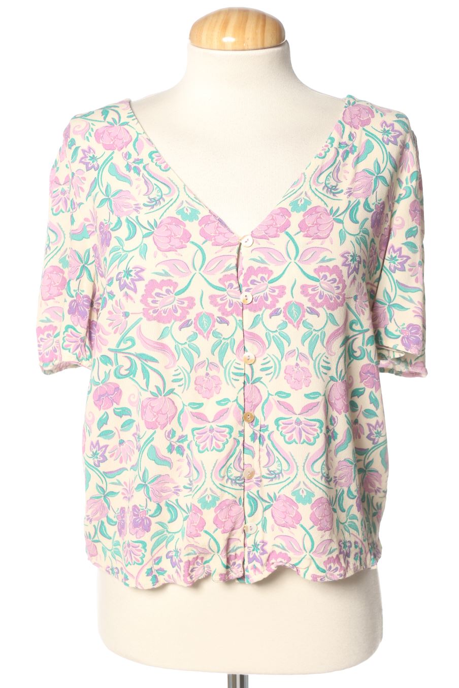 Blouse à manches courtes Mango de la taille M, de couleur fleurs