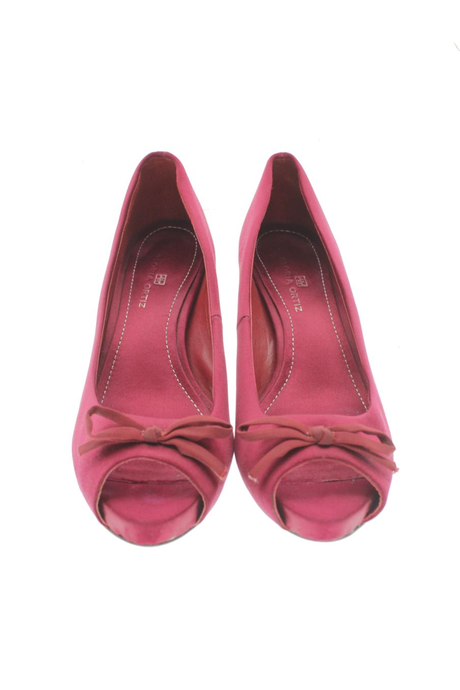Sandalias tacon de Gloria Ortiz de la talla 37, de color burdeos de