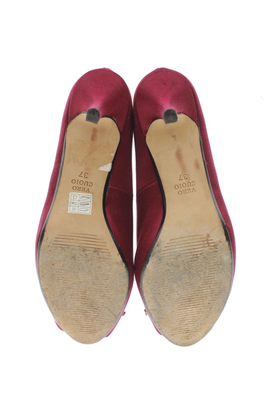 Sandalias tacon de Gloria Ortiz de la talla 37, de color burdeos de
