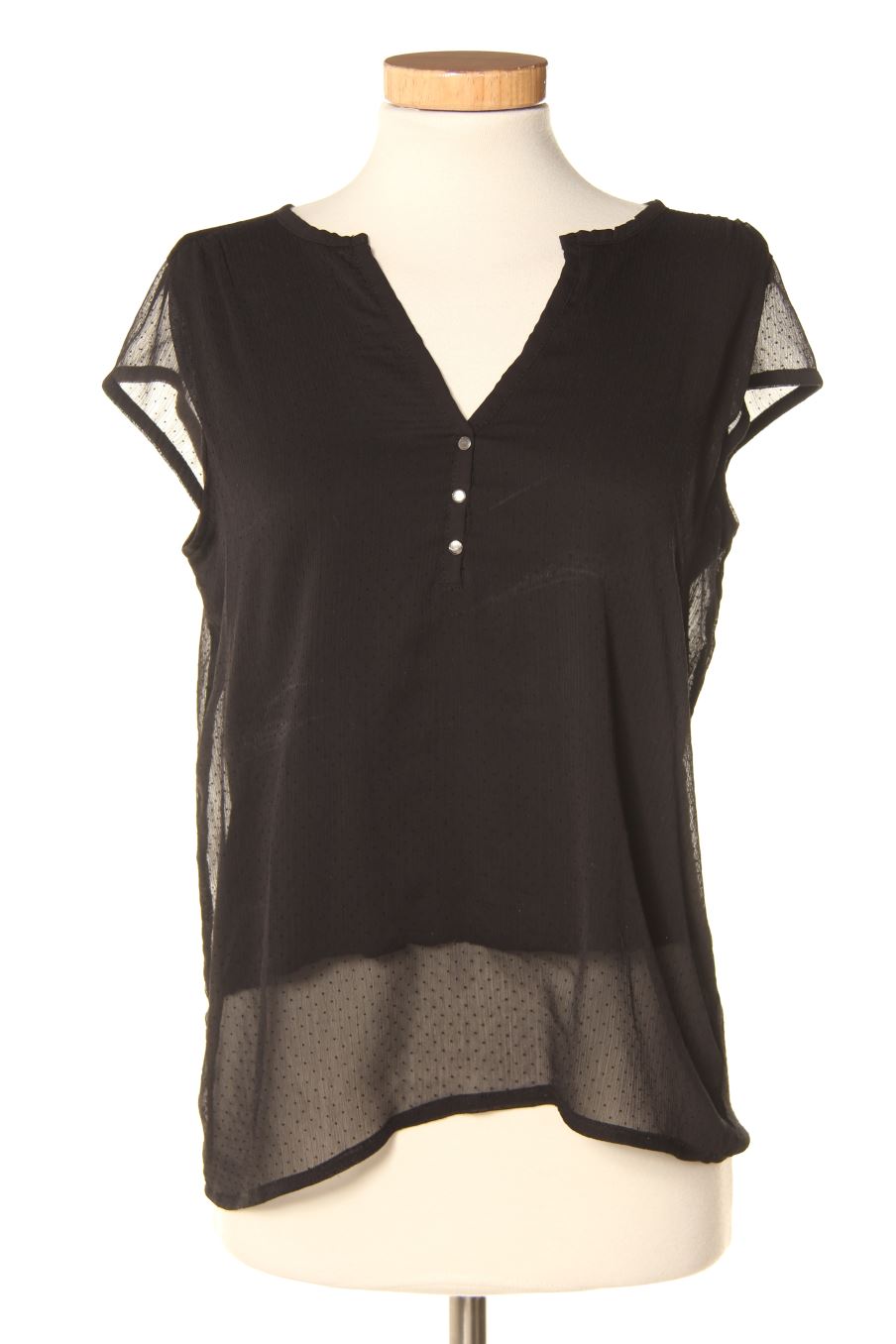 Blouse à manches courtes Naf Naf de la taille S, de couleur noir