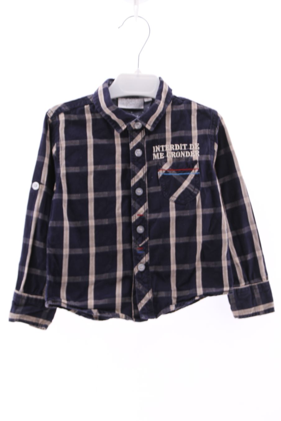 Camisa de manga larga de interdit de me gronder de la talla 2 años de segunda mano