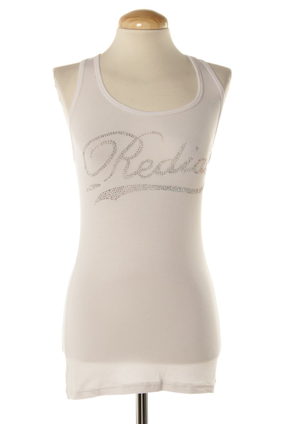 Camiseta sin mangas de Redial de la talla Única, de color blanco