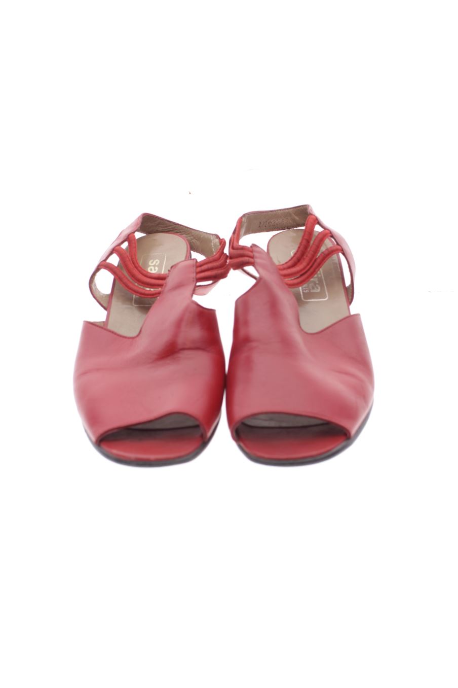 Sandalias tacon de Safira Paris de la talla 36, de color rojo de