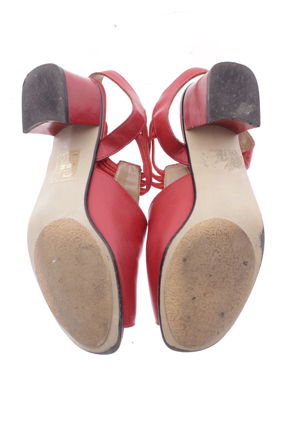 Sandalias tacon de Safira Paris de la talla 36, de color rojo de