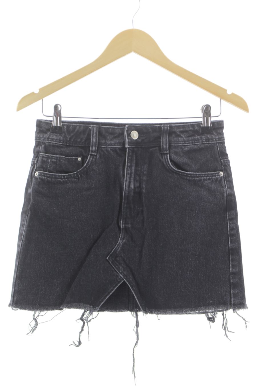 Falda de Zara de la talla XS, de color negro de ropa vaquera