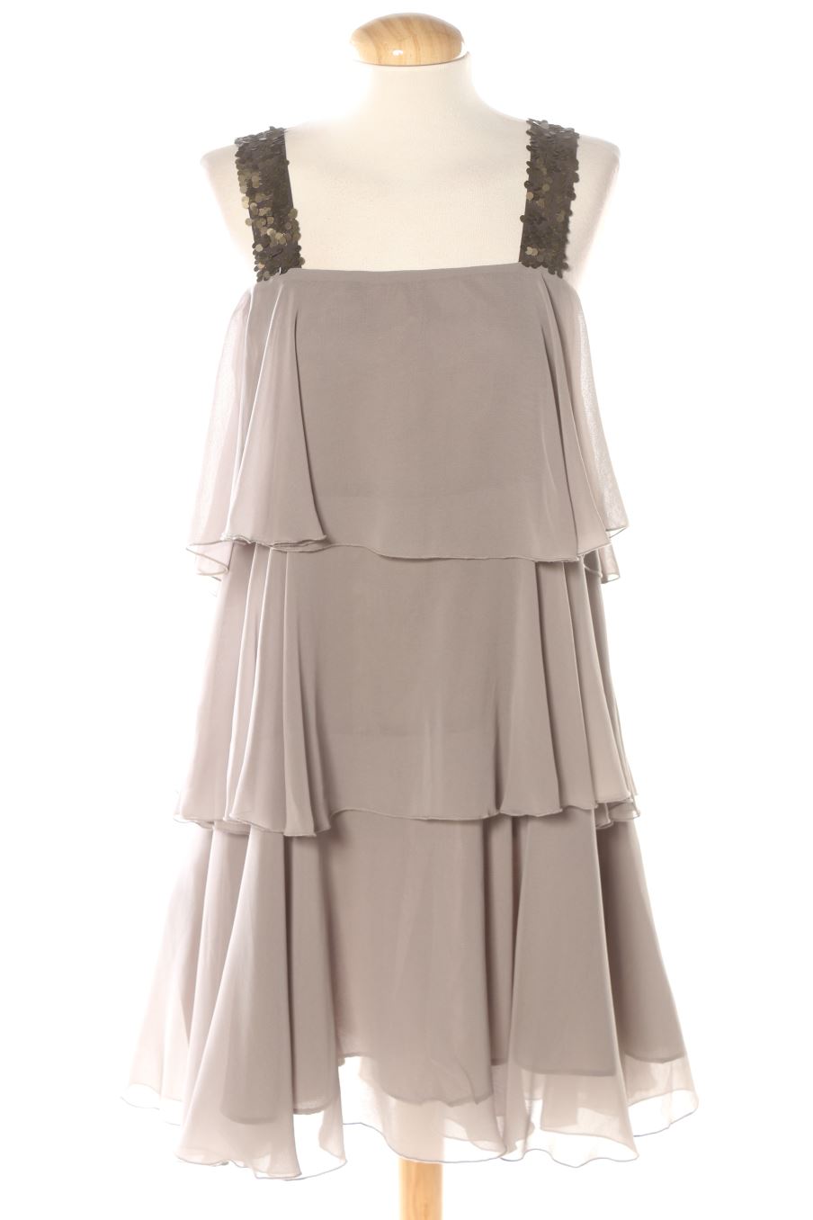 Aufwändiges Kleid von Zara Größe M, Farbe Grau, für