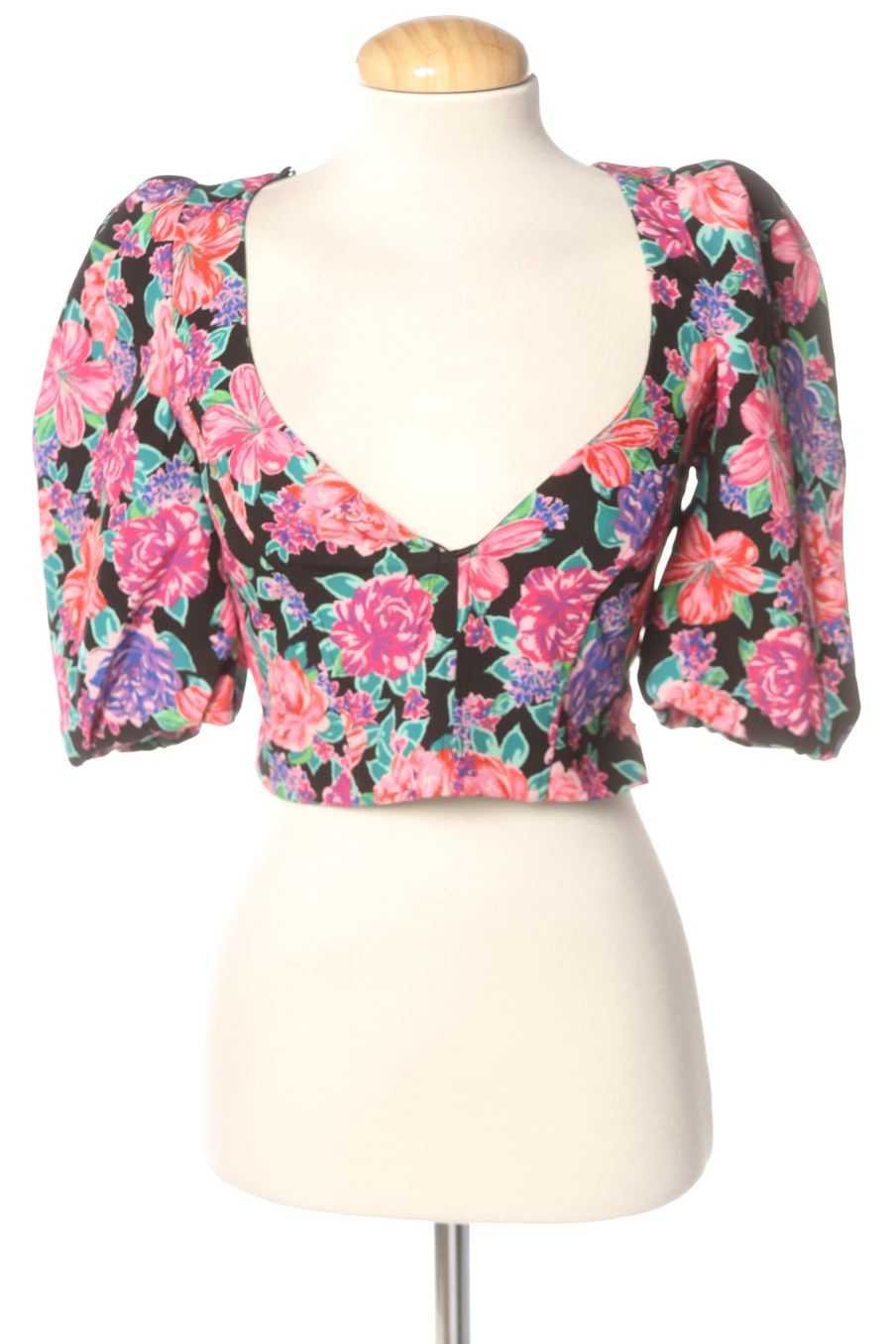 Blouse à manches courtes Zara de la taille S, de couleur fleurs