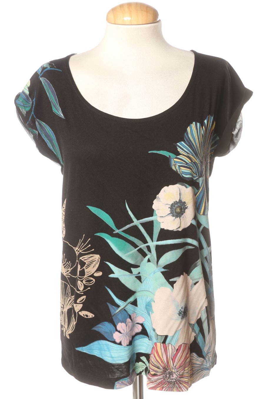 T-Shirt von Desigual Größe M, Farbe Schwarz, für