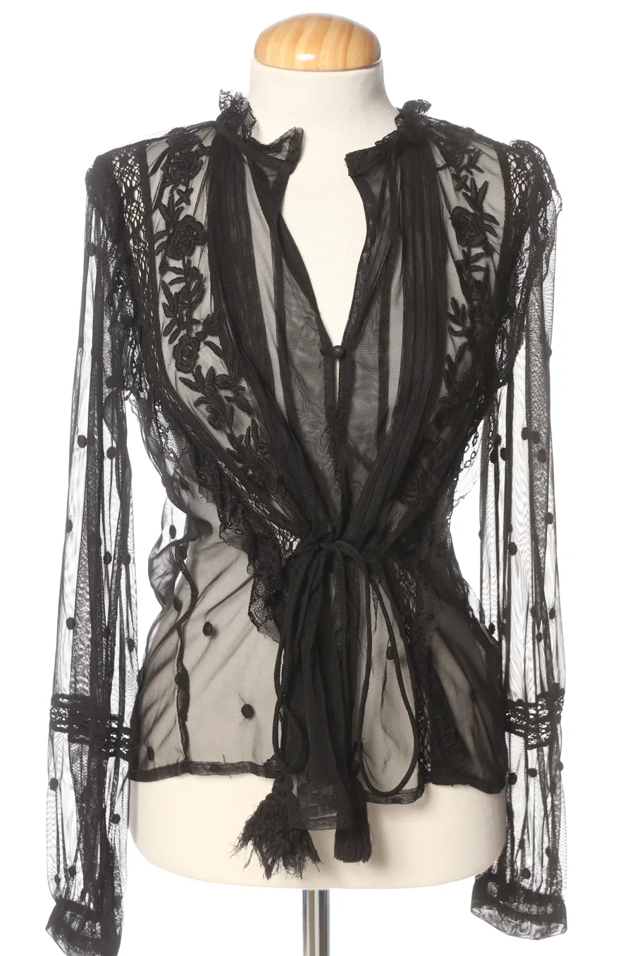 Blouse à manches longues Zara de la taille S, de couleur noir
