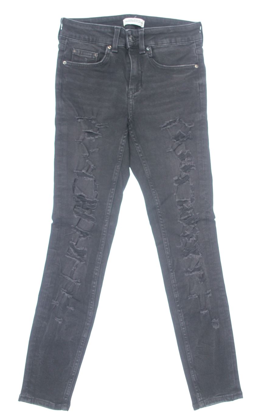 Vaqueros de Zara de la talla 36, de color negro de ropa vaquera