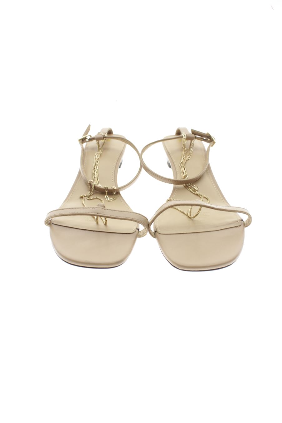 Sandalias tacon de Zara de la talla 42, de color beige de