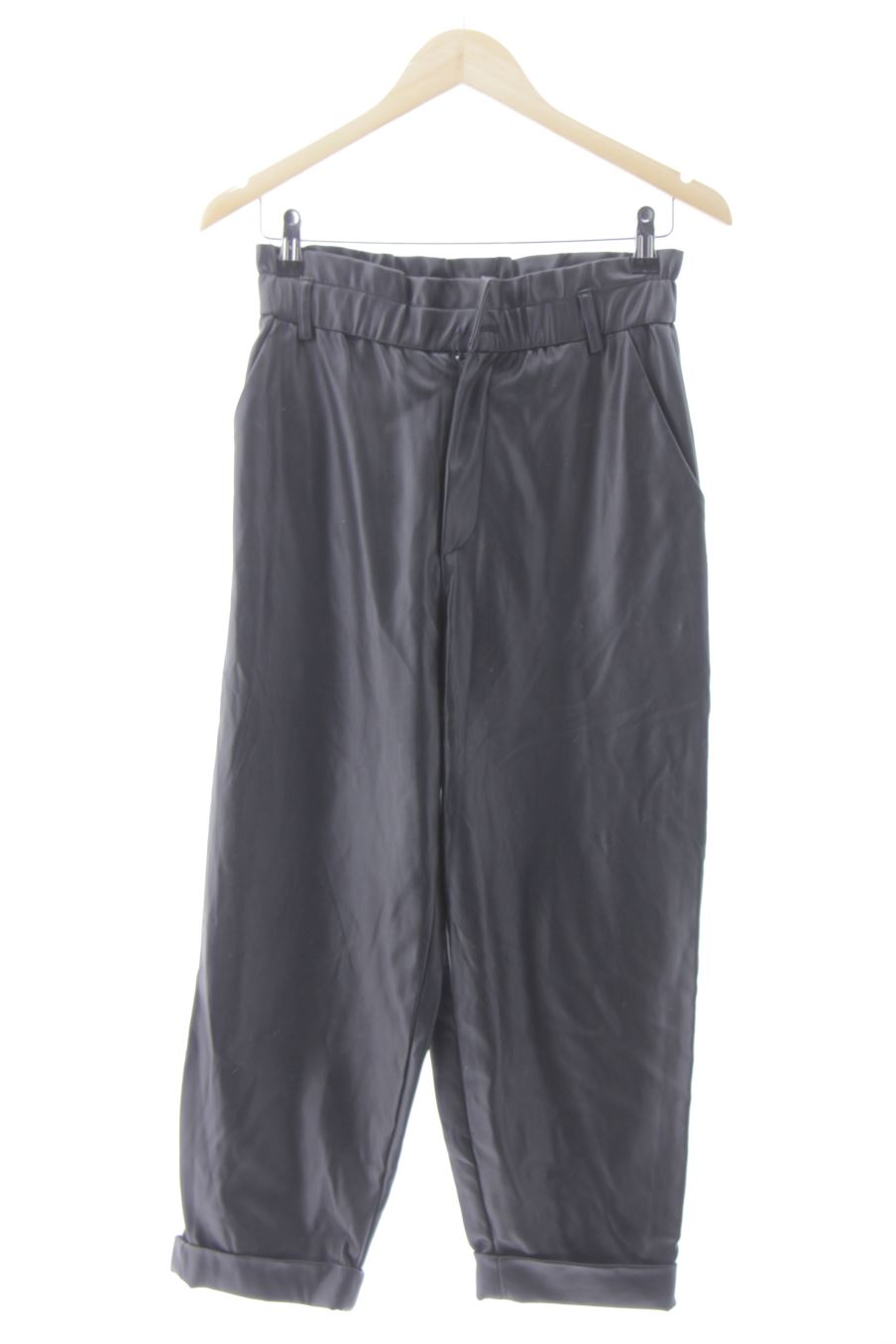 Pantalón de Zara de la talla S, de color negro de sintético