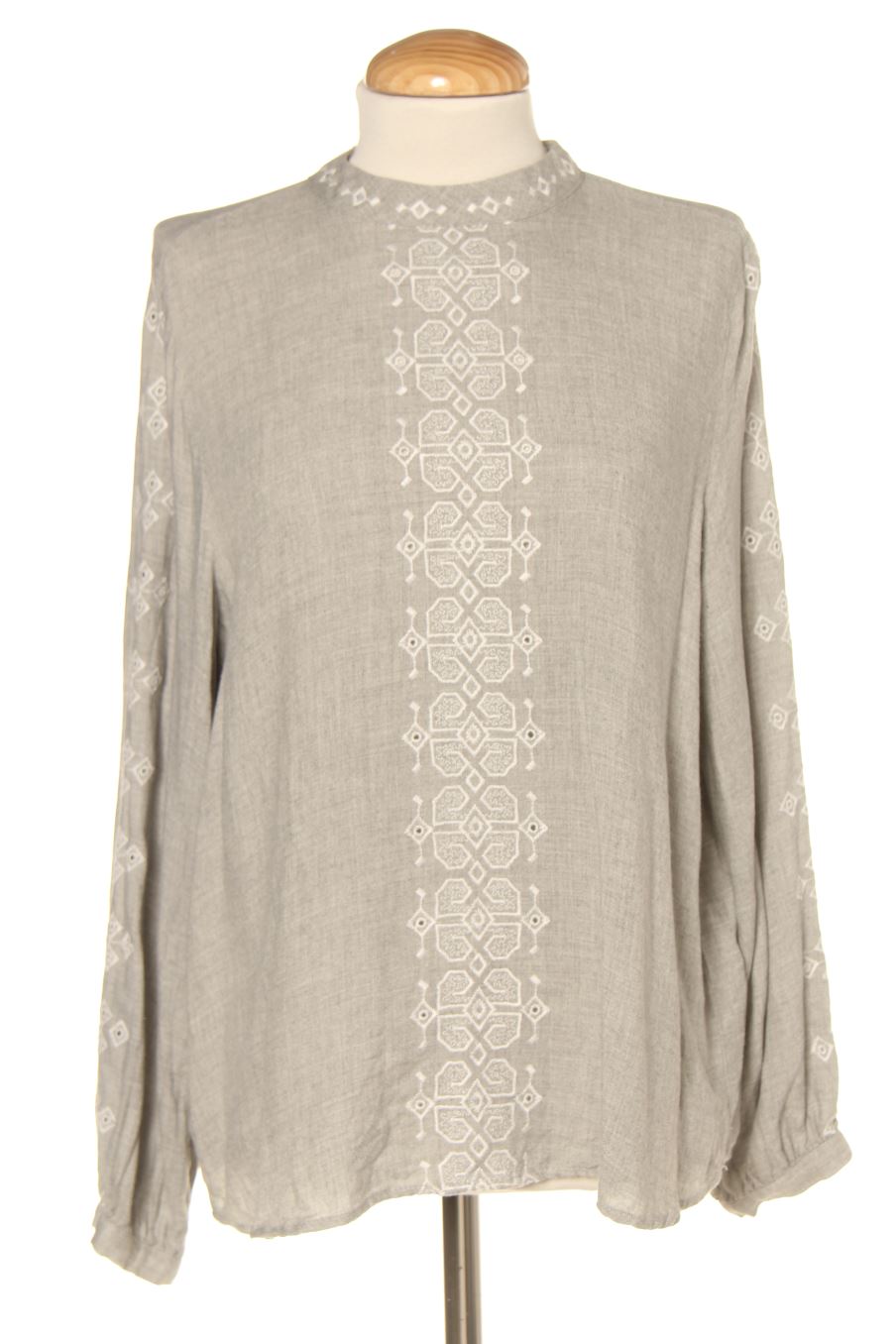 Blouse à manches longues Zara de la taille L, de couleur gris