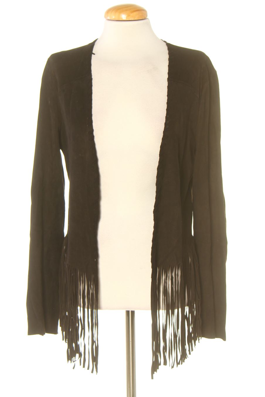 Gilet Zara de la taille L, de couleur noir de cuir et daim